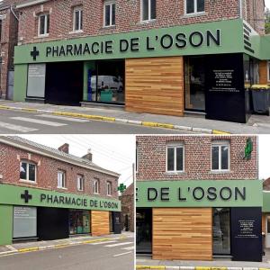 Habillage de façade Pharmacie de l'Oson - Hergnies